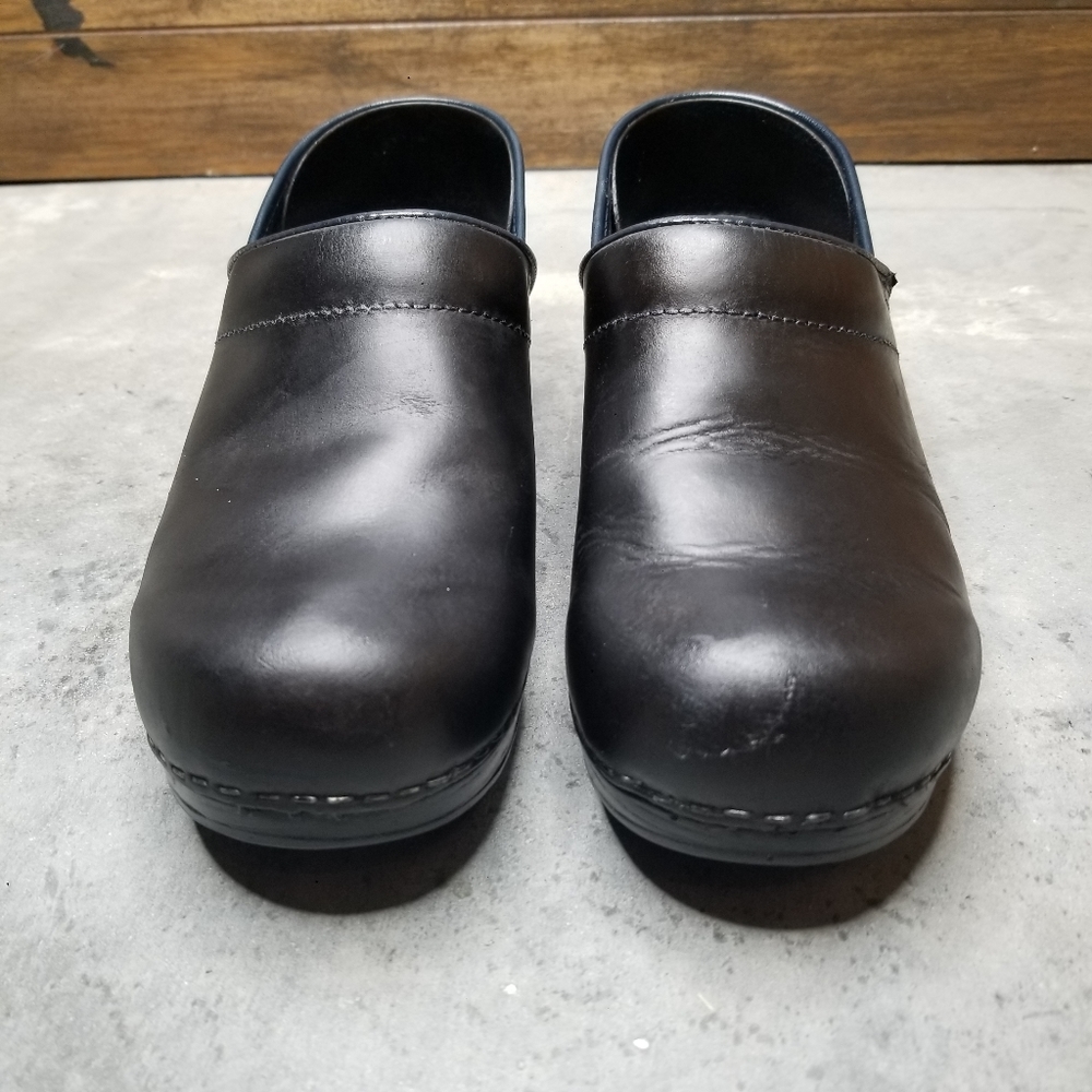 SANITA | Black Clogs Blue Trim Navy Nursing Shoes - Picture 5 of 11